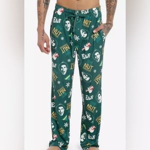 NWT-Bioworld Elf Buddy print unisex sleep pants size XL